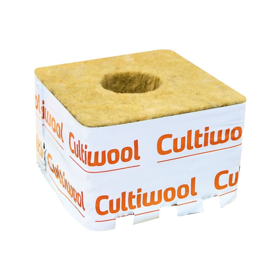 Kamena volna Cultiwool - 10 x 10 x 6,5 cm - velika luknja
