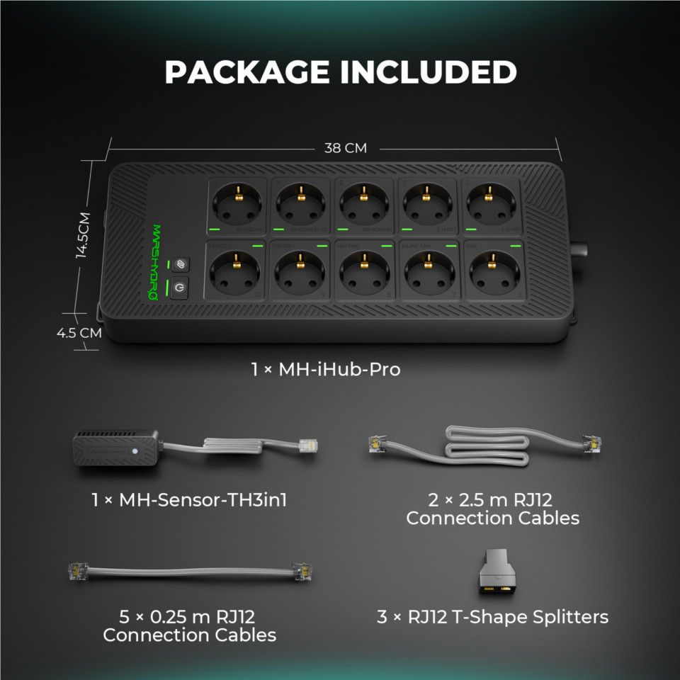 2025 New Mars Hydro iHub Pro: Smart 10-Outlet All-in-One Grow Room Hub | WiFi Environmental Control for Light, Temperature, Humidity & VPD - slika 3