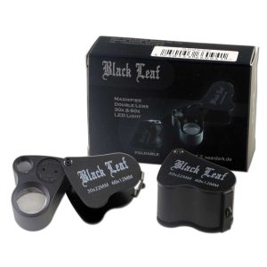 Povečevalno steklo 60x 30x z LED svetilko Black Leaf