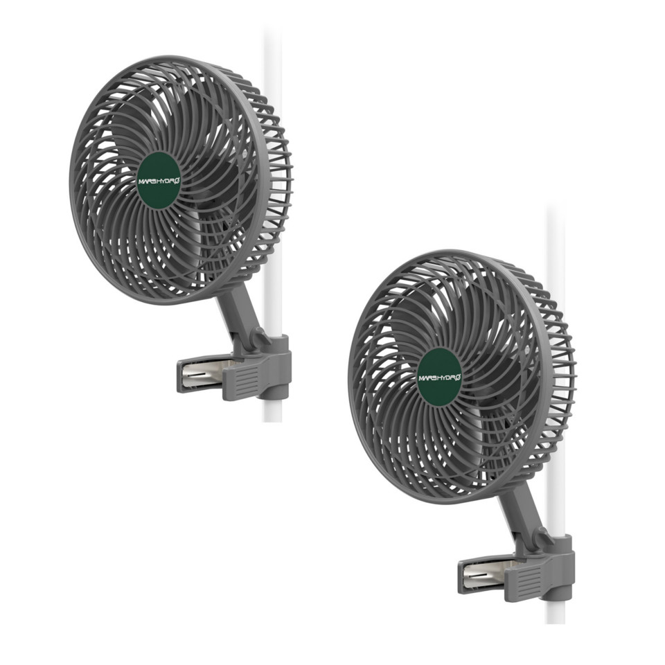Mars Hydro M6 Grow Tent Clip Fan 6 Inch Auto-Oscillating Fan Set of 2